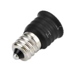 10 PCS E12 a E14 Socket Changer Adaptador de lámpara de luz LED, Black - Imagen 3