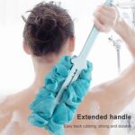 Cepillo de baño de mango largo antideslizante grueso, frotador de baño - Imagen 5