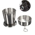 Taza plegable de acero inoxidable para acampar, taza para acampar al aire libre, senderismo, taza plegable portátil, M 150ML - Imagen 2