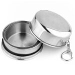 Taza plegable de acero inoxidable para acampar, taza para acampar al aire libre, senderismo, taza plegable portátil, M 150ML - Imagen 3