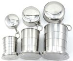 Taza plegable de acero inoxidable para acampar, taza para acampar al aire libre, senderismo, taza plegable portátil, M 150ML - Imagen 5