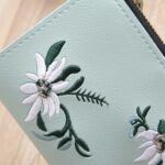 Cartera corta bordada, carteras de cuero de PU, monedero con cerrojo Floral para mujer, bolso con cremallera, tarjeteros - Imagen 5