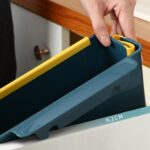 Bote de basura plegable montado en la pared para clasificación de cocina portátil, Wall-Mounted (Gray) - Imagen 4