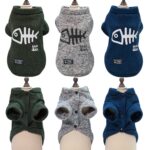 Otoño Invierno Ropa para mascotas Chaleco para mascotas Sudadera con capucha de espina de pescado para cachorros, S - Imagen 2