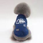 Otoño Invierno Ropa para mascotas Chaleco para mascotas Sudadera con capucha de espina de pescado para cachorros, S - Imagen 5