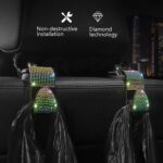 Ganchos para asiento trasero de coche, 3 uds., asientos de coche, ganchos multifunción con tachuelas de diamantes, Gray Diamond - Imagen 5