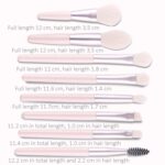 Mini cepillo de maquillaje con mango de madera 8 en 1, cepillo portátil para polvos sueltos - Imagen 3