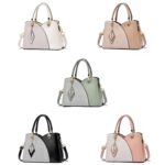 Bolso de mano de gran capacidad con textura de entramado, Blanco, Caqui, Verde, Negro, Rosado - Imagen 2