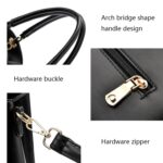 Bolso de mano de gran capacidad con textura de entramado, Blanco, Caqui, Verde, Negro, Rosado - Imagen 6