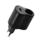 Convertidor de corriente para automóvil con toma de encendedor de cigarrillos para el hogar de 2 PCS, especificaciones del enchufe:, EU Plug