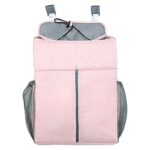 Organizador de cama para bebé, almacenamiento de pañales para cuna de recién nacido, bolsas colgantes, bolsa para mesita de noche, Linen Pink