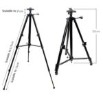 Caballete de arte con trípode de metal de altura ajustable de 50-150 cm, soporte de suelo plegable para pintura - Imagen 3