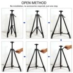 Caballete de arte con trípode de metal de altura ajustable de 50-150 cm, soporte de suelo plegable para pintura - Imagen 7