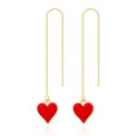 Pendientes simples de alambre de oreja larga para mujer, E2210-8 Love
