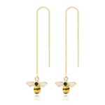Pendientes simples de alambre de oreja larga para mujer, E2210-9 Bee