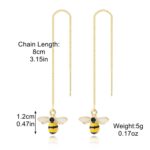 Pendientes simples de alambre de oreja larga para mujer, E2210-9 Bee - Imagen 2