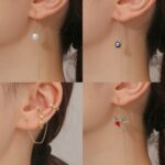 Pendientes simples de alambre de oreja larga para mujer, E2210-9 Bee - Imagen 6