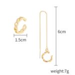 Pendientes simples de alambre de oreja larga para mujer, E2105-11 AB Model - Imagen 2