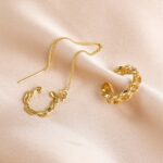Pendientes simples de alambre de oreja larga para mujer, E2105-11 AB Model - Imagen 4