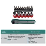 Juego de llaves de trinquete con cabeza de destornillador 16 en 1, ProsKit 1PK-202A - Imagen 9