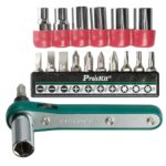 Juego de llaves de trinquete con cabeza de destornillador 16 en 1, ProsKit 1PK-202B