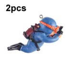 2 piezas Fish Tank Diver Acuario Adornos Aquascape Decoraciones, With Camera Blue