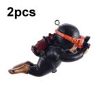 2 piezas Fish Tank Diver Acuario Adornos Aquascape Decoraciones, With Camera Black