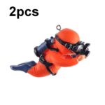2 piezas Fish Tank Diver Acuario Adornos Aquascape Decoraciones, With Camera Orange