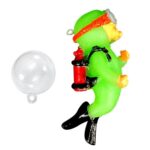 2pcs Diver Acuario Colgante Fish Tank Aquascape Ornamento Decoración, Fluorescent Green
