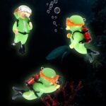 2pcs Diver Acuario Colgante Fish Tank Aquascape Ornamento Decoración, With Camera Fluorescent - Imagen 5