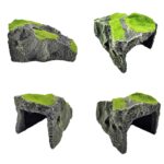 Flocked Caple Box Turtle Ocultar Nido Moss Cave Turtle Cave Tumbona, FGT48 - Imagen 3