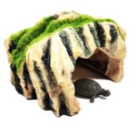 Flocked Caple Box Turtle Ocultar Nido Moss Cave Turtle Cave Tumbona, GT46
