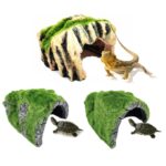 Flocked Caple Box Turtle Ocultar Nido Moss Cave Turtle Cave Tumbona, GT46 - Imagen 5