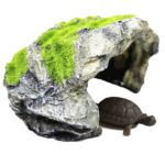 Flocked Caple Box Turtle Ocultar Nido Moss Cave Turtle Cave Tumbona, GT47