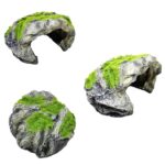 Flocked Caple Box Turtle Ocultar Nido Moss Cave Turtle Cave Tumbona, GT47 - Imagen 3