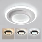 20W Luz de pasillo de atenuación de 3 colores Luz de techo de guardarropa de pasillo de entrada LED, White Circle