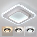 20W Luz de pasillo de atenuación de 3 colores Luz de techo de guardarropa de pasillo de entrada LED, White Square