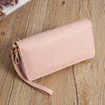 Monedero largo con doble cremallera para mujer, bolso para teléfono con monedas empalmadas - Imagen 3