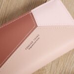 Monedero largo con doble cremallera para mujer, bolso para teléfono con monedas empalmadas - Imagen 4