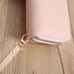 Monedero largo con doble cremallera para mujer, bolso para teléfono con monedas empalmadas - Imagen 5