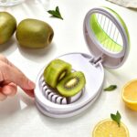 Rebanador de huevos de cocina 3 en 1 para fresas, champiñones, plátanos y otras frutas blandas, Green