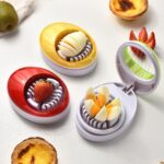 Rebanador de huevos de cocina 3 en 1 para fresas, champiñones, plátanos y otras frutas blandas, Yellow - Imagen 7