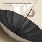 Paraguas de uso dual para lluvia y sol, doble mango largo, automático, 16 huesos, With Waterproof Cover Matcha - Imagen 7