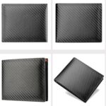 Cartera de hombre Cartera de fibra de carbono Cartera de negocios horizontal Titular de la tarjeta, k3260 Grey - Imagen 2