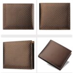 Cartera de hombre Cartera de fibra de carbono Cartera de negocios horizontal Titular de la tarjeta, k3260 Coffee - Imagen 2