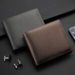 Cartera de hombre Cartera de fibra de carbono Cartera de negocios horizontal Titular de la tarjeta, k3260 Grey - Imagen 7