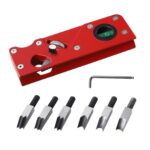 Cepilladora manual de profundidad ajustable para biselado multiángulo para carpintería, Red + 6 Blades