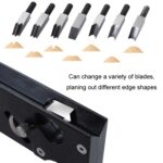 Cepilladora manual de profundidad ajustable para biselado multiángulo para carpintería, Black + 6 Blades - Imagen 3