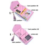 Monedero para mujer, borla, tríptico, patrón de cocodrilo, monedero, tarjetero - Imagen 4