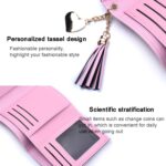 Monedero para mujer, borla, tríptico, patrón de cocodrilo, monedero, tarjetero - Imagen 5